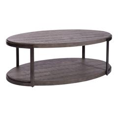 Modern View Oval Cocktail Table in Gauntlet Gray