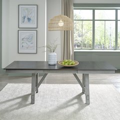 Newport Trestle Table Set in Rubberwood Solids w/ Mindy Veneers