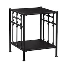 Black Metal Nightstand – Stylish Metal Side Table for Bedroom or Living Room