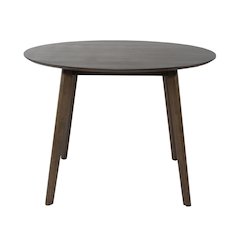 Round Dining Table with Drop Leaves – Small Round Kitchen Table in Brown