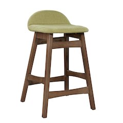 24 Inch Wooden Counter Chair with Back, Solid Wood Counter Stools