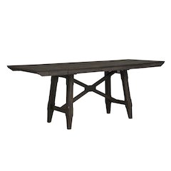 Dining Table Set for 6, Brown Rubberwood Solids & Acacia Veneers