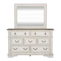 King California Panel Bed, Dresser & Mirror
