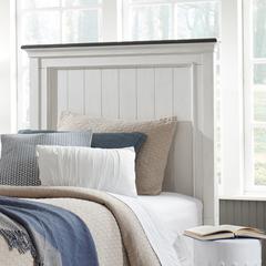 Allyson Park Full Panel Headboard in Wirebrushed White w/ Charcoal Top