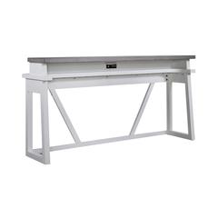 Console Bar Table Contemporary White in Two-Tone Shell White
