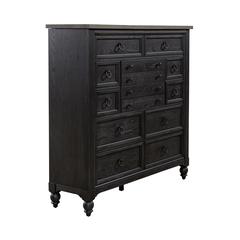 12 Drawer Chesser - Black Traditional Multi in Dusty Taupe