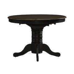 Pedestal Table Set- Black in Rubberwood Solids