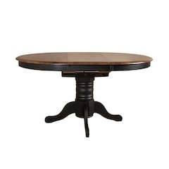 Carolina Crossing 5 Piece Pedestal Table Set- Black in Rubberwood Solids