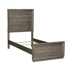 Twin Panel Bed in Rubberwood Solids & Paper Laminate