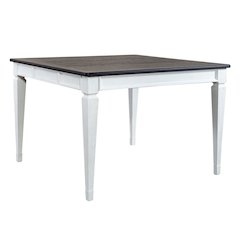 Allyson Park 5 Piece Gathering Table Set - Wirebrushed White w/ Charcoal Tops