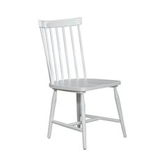 Spindle Back Side Chair In White Color