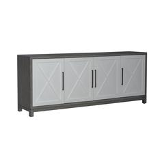 78 Inch TV Console Contemporary White in Two-Tone Shell White