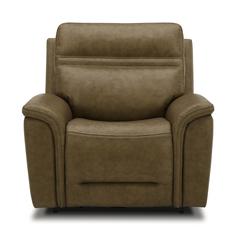 Cooper Swivel Glide Power Recliner, Power Headrest, Lumbar in Camel Leather