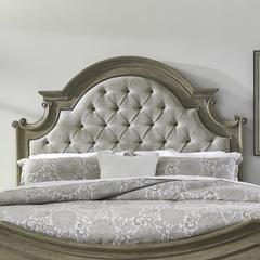 Magnolia Manor King Upholstered Panel Headboard - Weathered Bisque