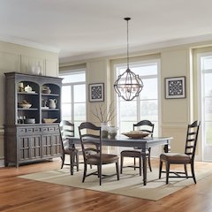 Paradise Valley 5 Piece Rectangular Table Set in Saddle Brown color