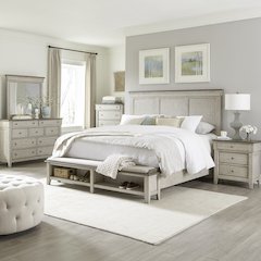 Ivy Hollow Queen Storage Bed, Dresser & Mirror, Chest, Night Stand