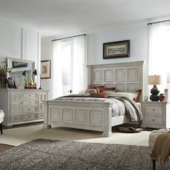 King California Panel Bed, Dresser & Mirror, Night Stand