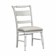 Whitney Slat Back Side Chair (RTA) in Antique Linen w/ Weathered Gray