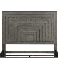 Modern Farmhouse King Panel Headboard in Dusty Charcoal w/ Heavy Distressing