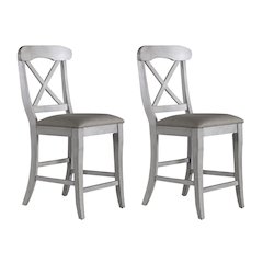 Uph X Back Counter Chair (RTA) - Set of 2 in Rubberwood Solids w/ Pine Veneers