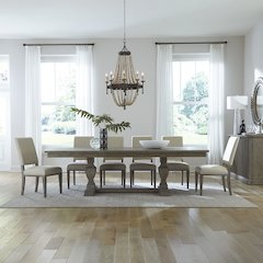 Westfield Opt 7 Piece Trestle Table Set in Havana Brown color