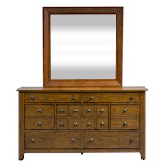 Grandpas Cabin Queen Sleigh Bed, Dresser & Mirror, Night Stand