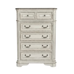 Magnolia Manor King California Upholstered Bed, Dresser & Mirror, Chest