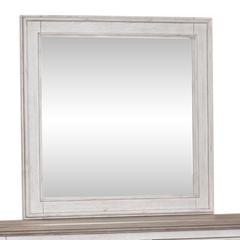 Heartland Landscape Mirror in Antique White w/ Tobacco Top