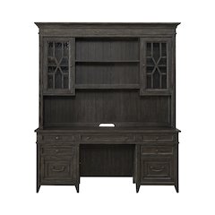 Credenza & Hutch in Rubberwood Solids w/ Split Heart White Oak Veneers