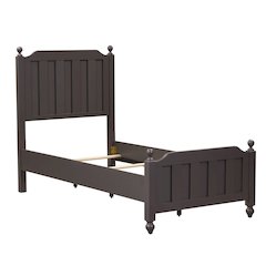 Twin Panel Bed, Dresser & Mirror in Melamine & Rubberwood Solid Frame