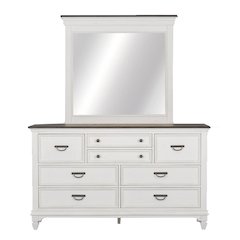 King Panel Bed, Dresser & Mirror