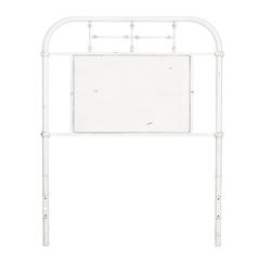 Vintage Series Twin Metal Headboard - Antique White in Distressed Metal