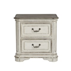 Magnolia Manor King California Upholstered Bed, Dresser & Mirror, Night Stand