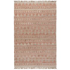 Camille Handwoven Jute Area Rug  Orange, Natural 2.6x8