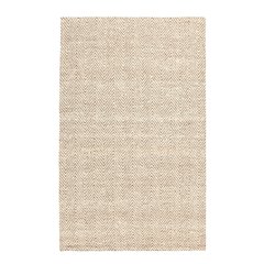 Herringbone 10'x14' Hand Spun Wool Blend Chenille Ivory Area Accent Rug