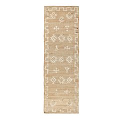Reposa 2.6'x8' Jute Blend Handwoven Sustainable Natural Ivory Accent Rug