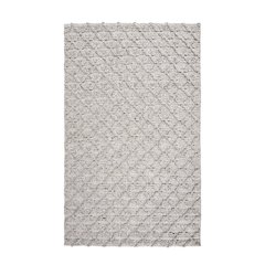 Portola 5'x8' Hand Loomed Wool Blend Fabric Accent Area Rug in Silver Gray