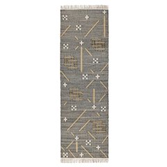 Belfast 2.6'x8' Wool Blend Handwoven Caviar Black Area Rug Runner