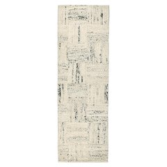 Sosa 2.6'x8' Wool Blend Handwoven Distressed Pattern Ivory Accent Rug