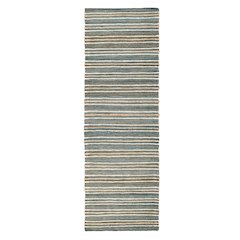 Del Mar 2.6'x8' Jute Blend Handwoven Sustainable Blue Accent Rug Runner