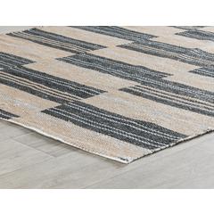 Boulder 8x10 Indoor Outdoor Handwoven Stripe Charcoal Area Rug by Kosas Home