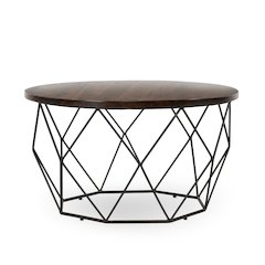 Chester Round Mango Wood Coffee Table Dark Brown