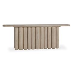 Tiber  Oak Solid Wood Console Table in White Washed