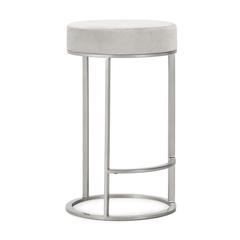 Quinn Counter Stool Gray and Nickel
