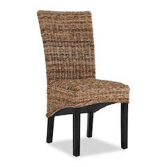 Windsor Chair Transitional Rattan Brown Dining Chairs Set of 2 by Kosas Home