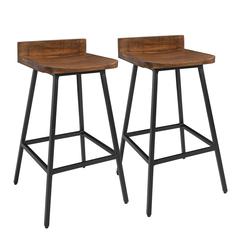 Pennie 27" Industrial Solid Wood Brown Counter stool Set of 2 by Kosas Home