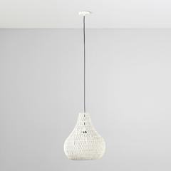 Quaid 1-Light Woven White Pendant  By Kosas Home