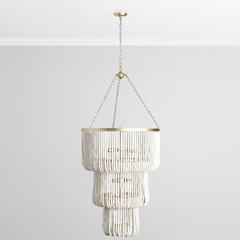 Amanda White Beaded Chandelier