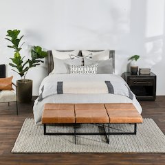 Camille 3-Piece Linen Blend Fabric Queen Duvet, Gray