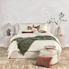 Paloma 3-Piece Hemp Fabric Ivory King Duvet Set